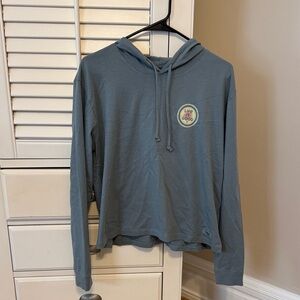 Life Is Good Slate Blue/Gray/Green Hooded Long-Sleeve Pullover